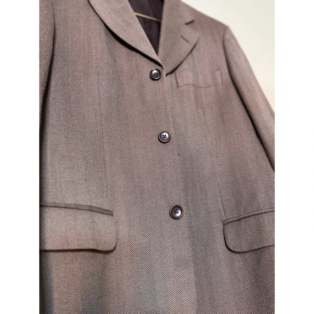 Banana Republic 38S Brown Herringbone Cotton Wool Blazer Sport Coat Notch‎ Lapel